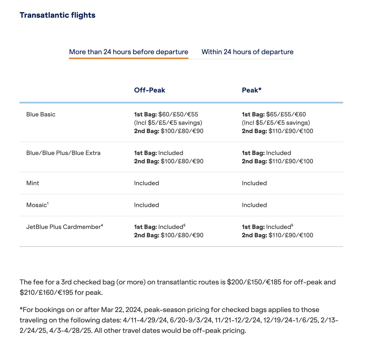 Transatlantic flights